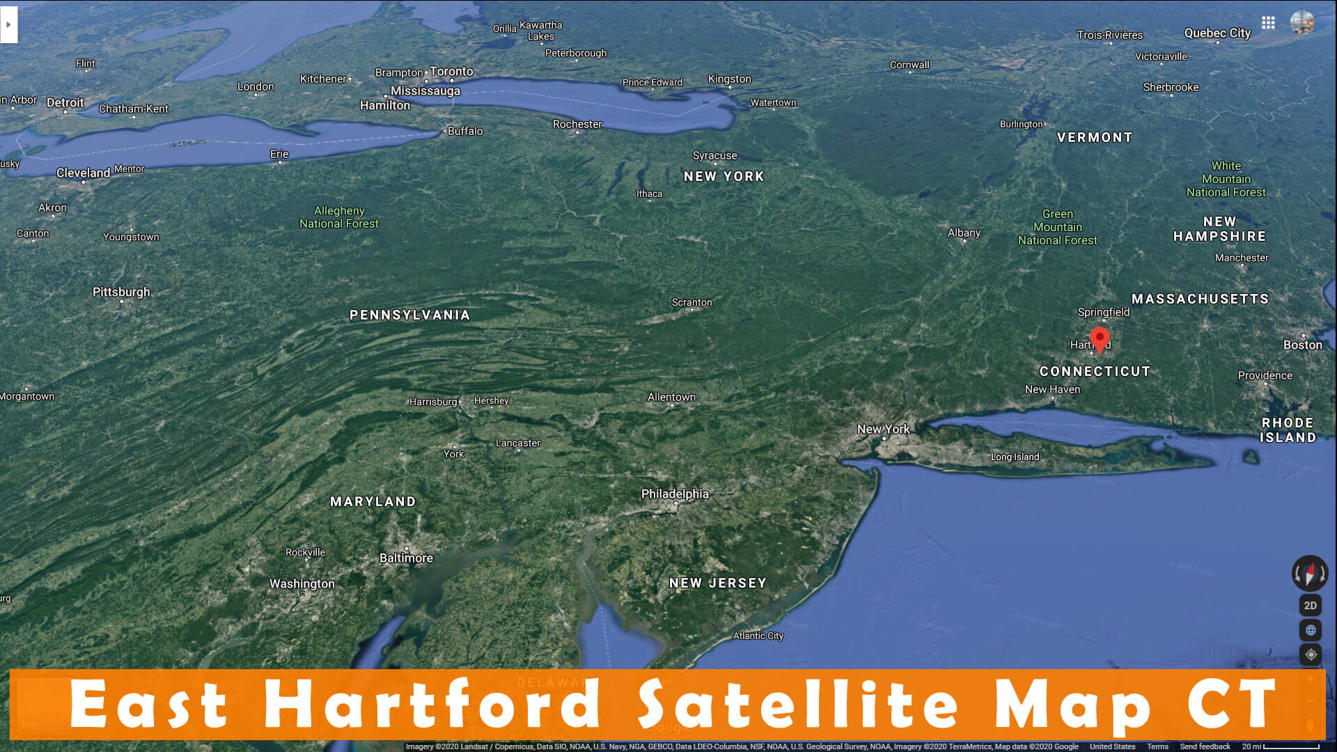 East Hartford Satellite Carte Connecticut